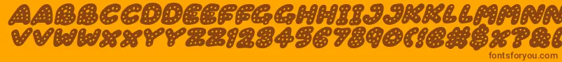 Police Gingerbread Italic – polices brunes sur fond orange