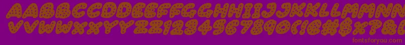 Шрифт Gingerbread Italic – коричневые шрифты на фиолетовом фоне