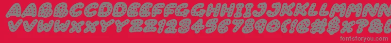 フォントGingerbread Italic – 赤い背景に灰色の文字