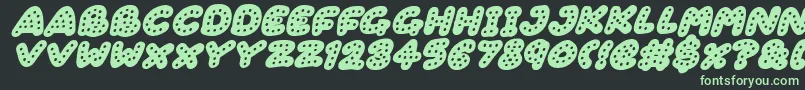 Czcionka Gingerbread Italic – zielone czcionki na czarnym tle