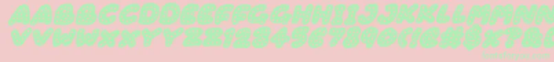 Gingerbread Italic-Schriftart – Grüne Schriften auf rosa Hintergrund