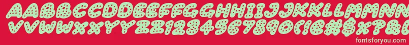 フォントGingerbread Italic – 赤い背景に緑の文字