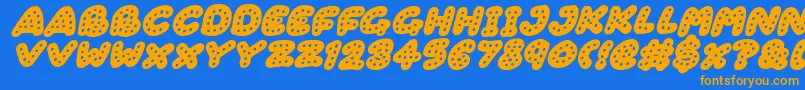 Fonte Gingerbread Italic – fontes laranjas em um fundo azul