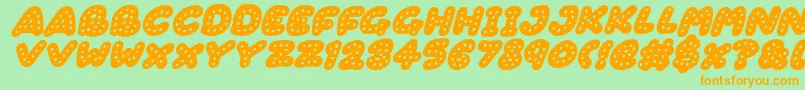 Шрифт Gingerbread Italic – оранжевые шрифты на зелёном фоне