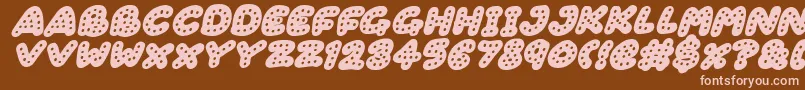 Gingerbread Italic Font – Pink Fonts on Brown Background