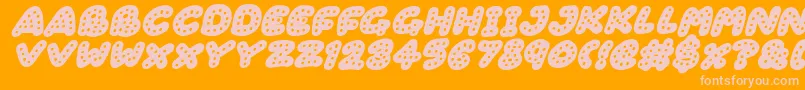 Gingerbread Italic Font – Pink Fonts on Orange Background