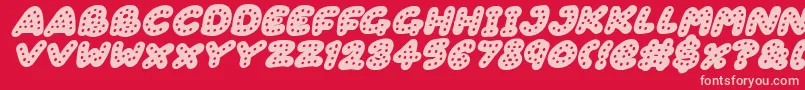 Fonte Gingerbread Italic – fontes rosa em um fundo vermelho