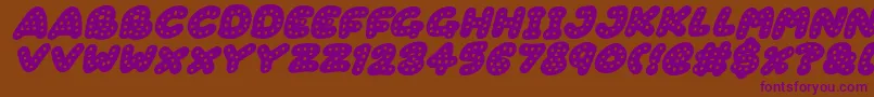 Gingerbread Italic-Schriftart – Violette Schriften auf braunem Hintergrund