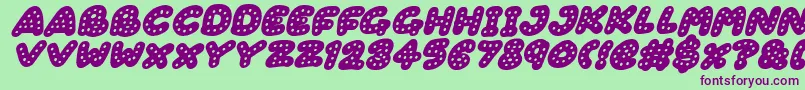 Gingerbread Italic Font – Purple Fonts on Green Background