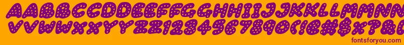 Fonte Gingerbread Italic – fontes roxas em um fundo laranja