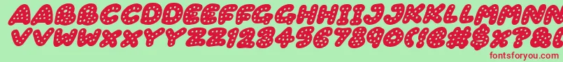 Gingerbread Italic Font – Red Fonts on Green Background