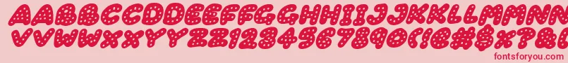 Gingerbread Italic Font – Red Fonts on Pink Background