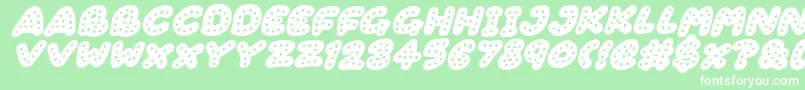 Gingerbread Italic Font – White Fonts on Green Background