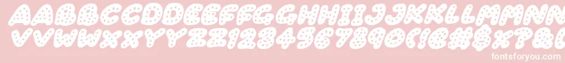 Gingerbread Italic-Schriftart – Weiße Schriften auf rosa Hintergrund