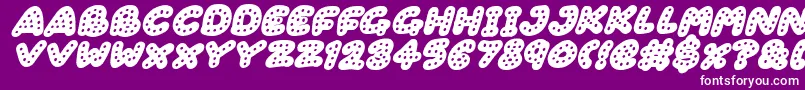 Czcionka Gingerbread Italic – białe czcionki na fioletowym tle