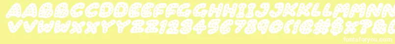 フォントGingerbread Italic – 黄色い背景に白い文字