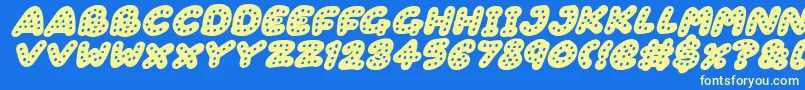 Gingerbread Italic Font – Yellow Fonts on Blue Background