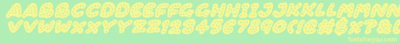 Шрифт Gingerbread Italic – жёлтые шрифты на зелёном фоне