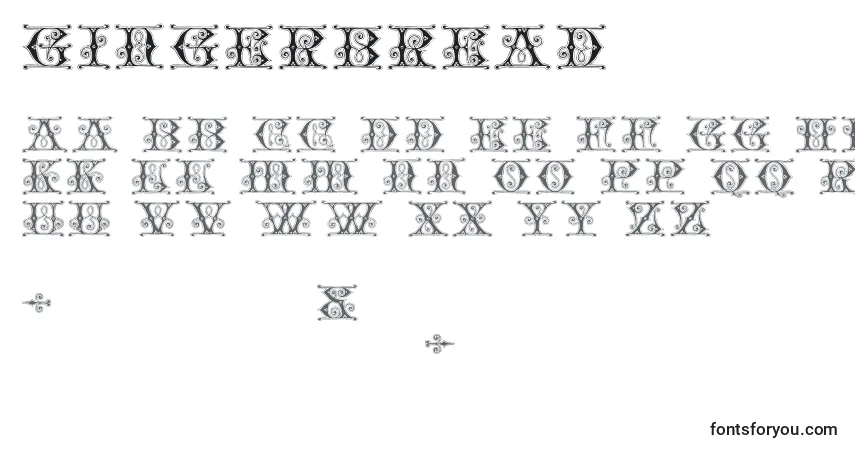 Schriftart Gingerbread (127965) – Alphabet, Zahlen, spezielle Symbole
