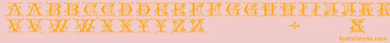 Gingerbread-Schriftart – Orangefarbene Schriften auf rosa Hintergrund