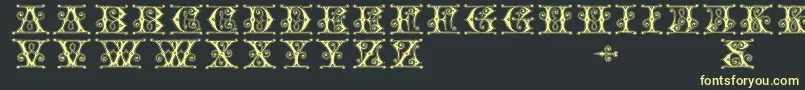 フォントGingerbread – 黒い背景に黄色の文字