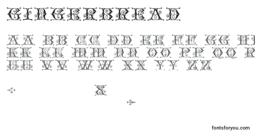 Schriftart Gingerbread (127966) – Alphabet, Zahlen, spezielle Symbole