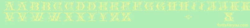 Gingerbread Font – Yellow Fonts on Green Background