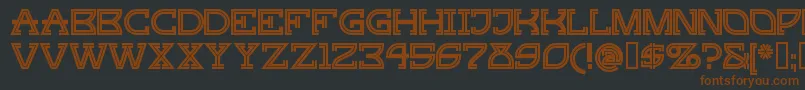 Шрифт GINGP    – коричневые шрифты на чёрном фоне