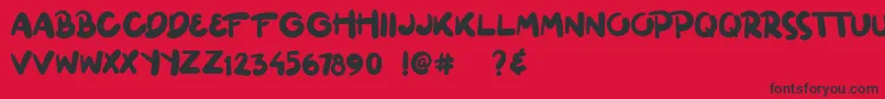 ginuks Font – Black Fonts on Red Background