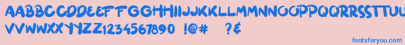 ginuks Font – Blue Fonts on Pink Background