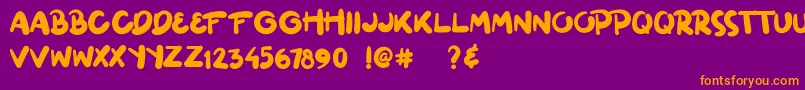 ginuks Font – Orange Fonts on Purple Background