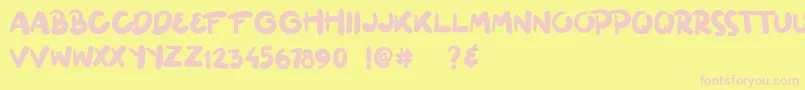 ginuks Font – Pink Fonts on Yellow Background