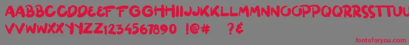 ginuks Font – Red Fonts on Gray Background