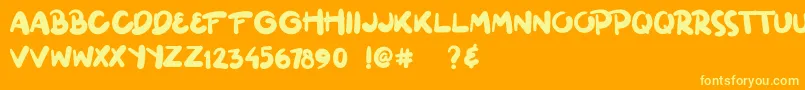 ginuks Font – Yellow Fonts on Orange Background