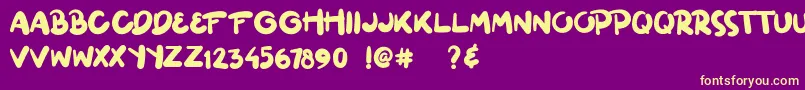 ginuks Font – Yellow Fonts on Purple Background