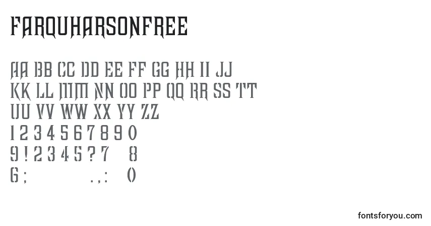Farquharsonfree-fontti – aakkoset, numerot, erikoismerkit