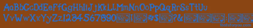 Gipsy Bar-Schriftart – Blaue Schriften auf braunem Hintergrund