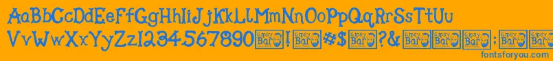 Gipsy Bar Font – Blue Fonts on Orange Background