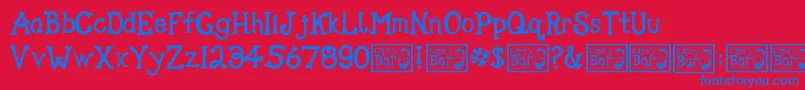 Gipsy Bar Font – Blue Fonts on Red Background