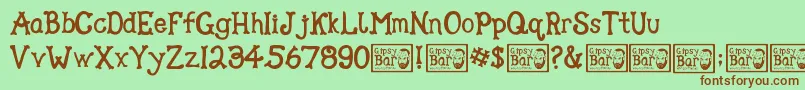 Gipsy Bar Font – Brown Fonts on Green Background