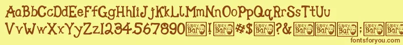 Gipsy Bar Font – Brown Fonts on Yellow Background