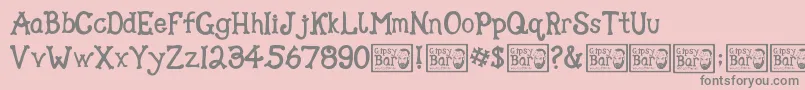 フォントGipsy Bar – ピンクの背景に灰色の文字