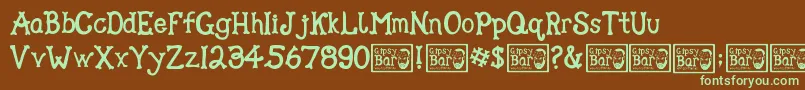 Шрифт Gipsy Bar – зелёные шрифты на коричневом фоне