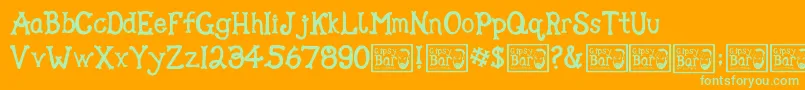 Gipsy Bar Font – Green Fonts on Orange Background