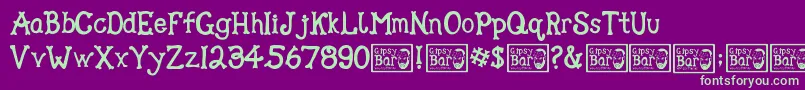 fuente Gipsy Bar – Fuentes Verdes Sobre Fondo Morado