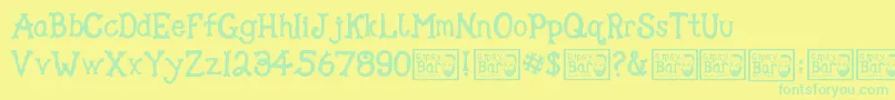 Gipsy Bar Font – Green Fonts on Yellow Background