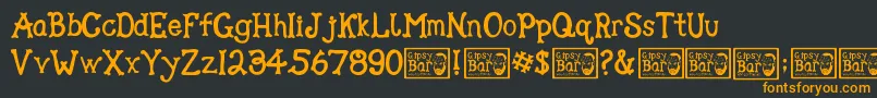 Gipsy Bar Font – Orange Fonts on Black Background
