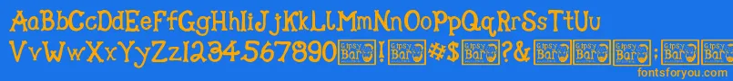 Gipsy Bar Font – Orange Fonts on Blue Background