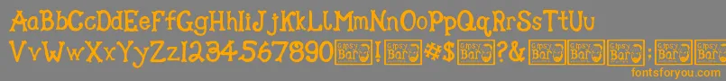 Gipsy Bar Font – Orange Fonts on Gray Background