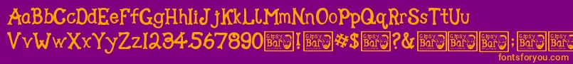 Gipsy Bar Font – Orange Fonts on Purple Background